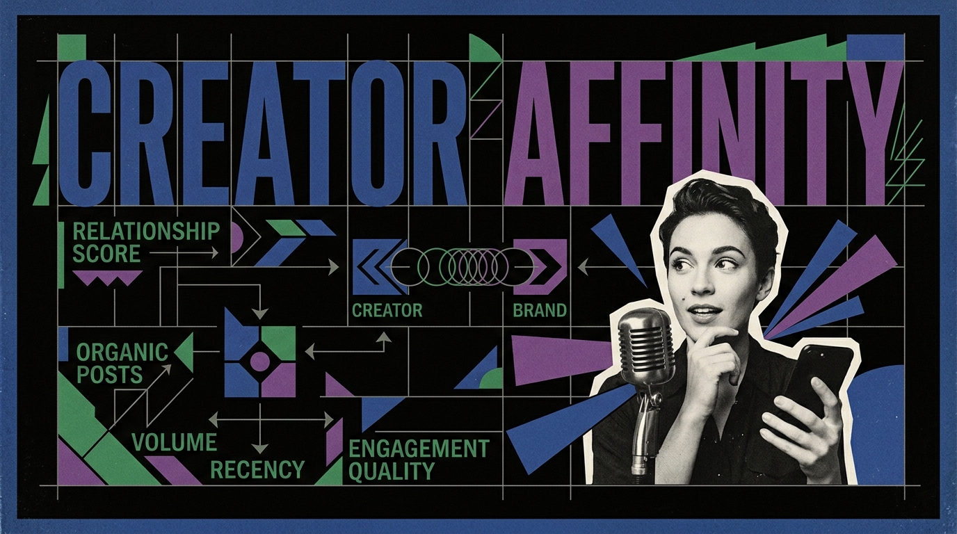 Creator affinity is a creator's organic mention history with a brand or its competitive set, separated from any paid relationship. A creator who tagged a brand 14 times across IG and TikTok in 2026 without ever being paid scores higher affinity than one who posted twice as part of a contracted partnership. The metric matters because creators with prior organic affinity convert from outreach at roughly 2 to 3 times the rate of cold creators sourced by lookalike modelling.