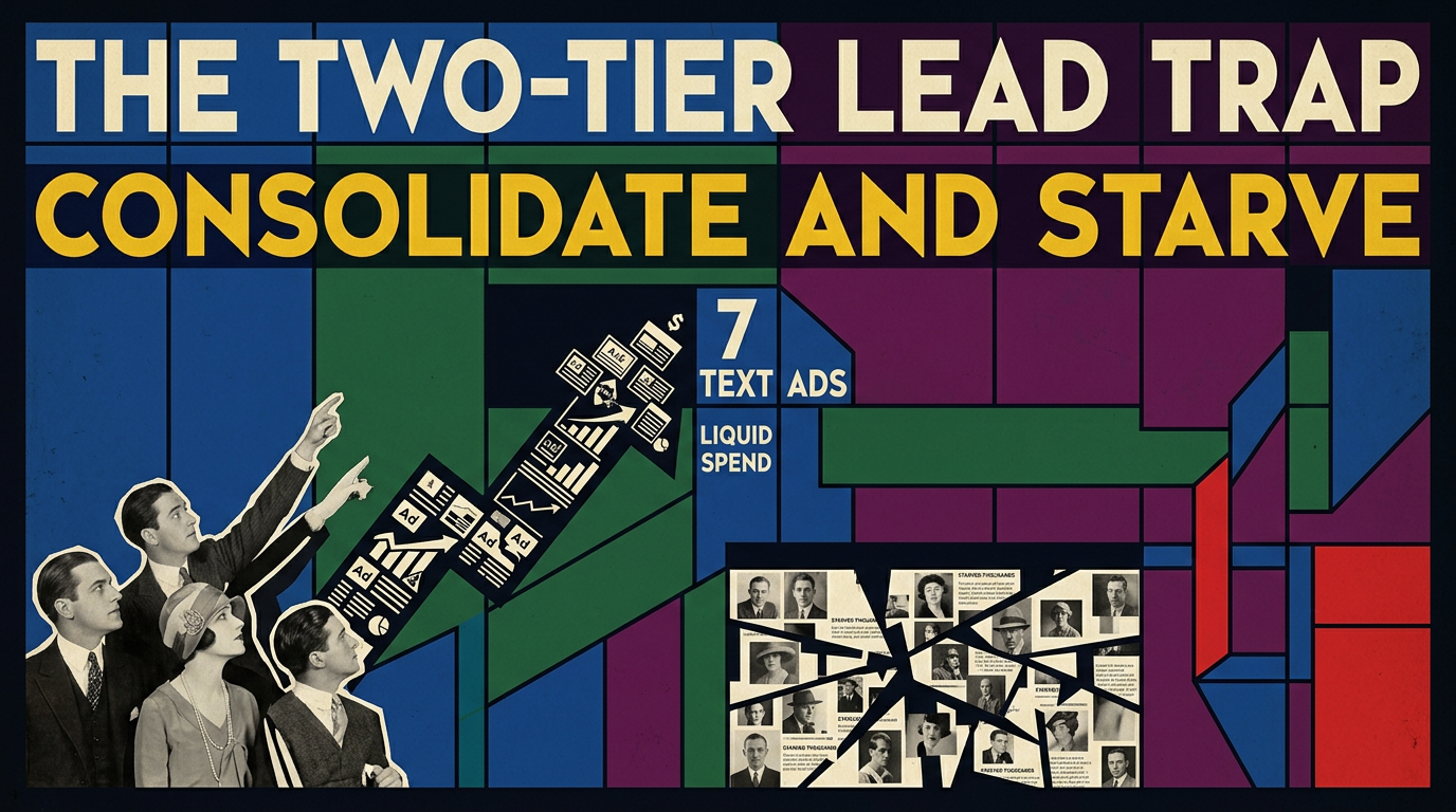 The Two-Tier Lead Gen Trap: How Service Brands Consolidate Spend in 7 Text Ads While Starving Thousands Cover Image